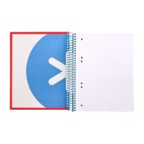 Cuaderno espiral liderpapel a5 micro antartik tapa forrada 120h 100g liso con bandas 6 taladros color rojo