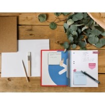 Cuaderno espiral liderpapel a5 micro antartik tapa forrada 120h 100g liso con bandas 6 taladros color rojo