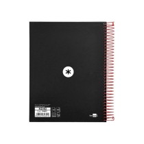 Cuaderno espiral liderpapel a5 micro antartik tapa forrada120h 100 gr cuadro 5mm 5 bandas 6 taladros color negro