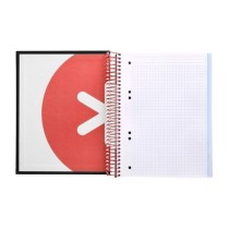Cuaderno espiral liderpapel a5 micro antartik tapa forrada120h 100 gr cuadro 5mm 5 bandas 6 taladros color negro