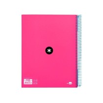 Cuaderno espiral liderpapel a4 micro antartik tapa forrada120h 100 gr cuadro 5mm 5 bandas 4 taladros color rosa