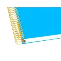 Cuaderno espiral liderpapel a5 micro antartik tapa forrada 120h 100 gr horizontal 5 bandas 6 taladros color azul