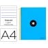 Cuaderno espiral liderpapel a4 micro antartik tapa forrada 120h 100 gr horizontal 5 bandas 4 taladros color azul