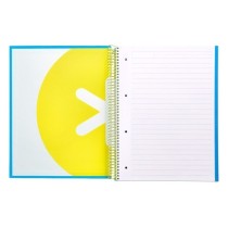 Cuaderno espiral liderpapel a4 micro antartik tapa forrada 120h 100 gr horizontal 5 bandas 4 taladros color azul