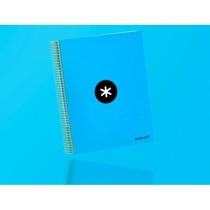 Cuaderno espiral liderpapel a4 micro antartik tapa forrada 120h 100 gr horizontal 5 bandas 4 taladros color azul