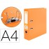 Archivador de palanca liderpapel a4 documenta forrado pvc con rado lomo 75mmnaranja compresor metalico