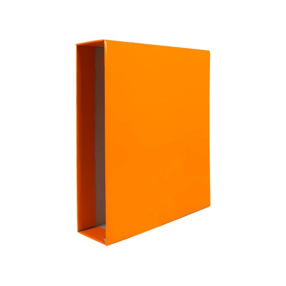 Caja archivador liderpapel de palanca carton din-a4 documenta lomo 75mm color naranja