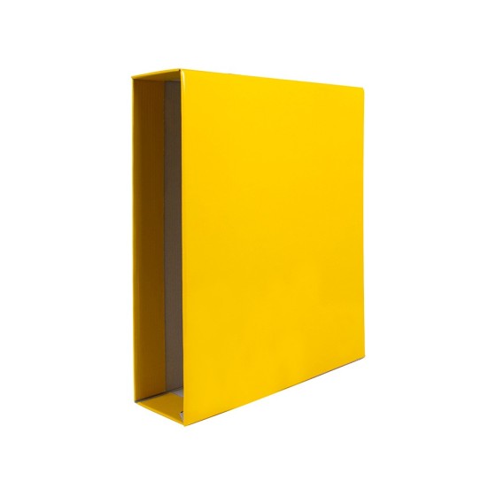 Caja archivador liderpapel de palanca carton din-a4 documenta lomo 75mm color amarillo