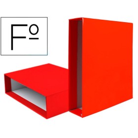 Caja archivador liderpapel de palanca carton folio documenta lomo 75mm color rojo