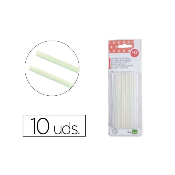 Barra termofusible liderpapel de 7 mm de diametro x 100 mm de alto blister de 12 unidades