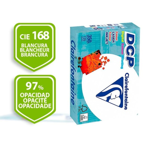 Papel fotocopiadora clairefontaine din a4 350 gramos paquete de 125 hojas