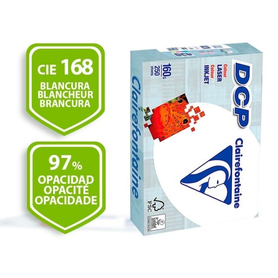 Papel fotocopiadora clairefontaine din a3 160 gramos paquete de 250 hojas