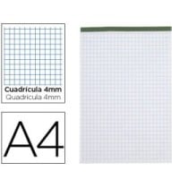 Bloc notas liderpapel cuadro 4 mm a4 80 hojas 60 g/m2 perforado sin tapa