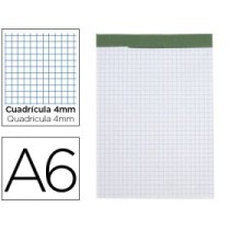 Bloc notas liderpapel cuadro 4 mm a6 80 hojas 60 g/m2 perforado sin tapa