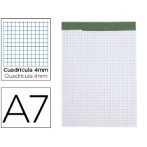 Bloc notas liderpapel cuadro 4 mm a7 80 hojas 60 g/m2 perforado sin tapa
