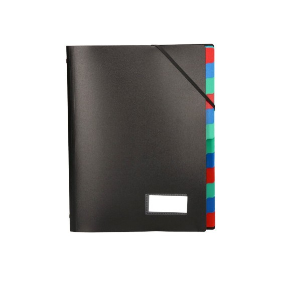 Carpeta liderpapel clasificadora polipropileno din a4 negra -portafirmas -12 departamentos
