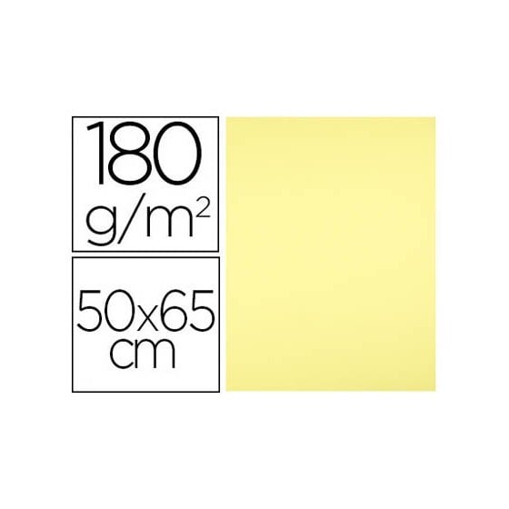 Cartulina liderpapel 50x65 cm 180 gr amarillo medio paquete de 25