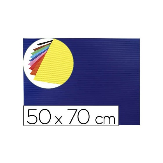 Goma eva ondulada liderpapel 50x70cm 2,2mm de espesor azul oscuro