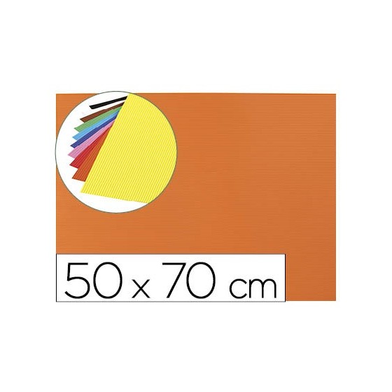Goma eva ondulada liderpapel 50x70cm 2,2mm de espesor naranja