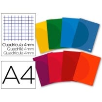 Libreta liderpapel 360 tapa de plastico a4 48 hojas 90g/m2 cuadro 4mm con margen colores surtidos