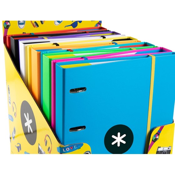 Carpeta con recambio liderpapel antartik a4 cuadro 5mm forrada 4 anillas 40mm recondas colores surtidos