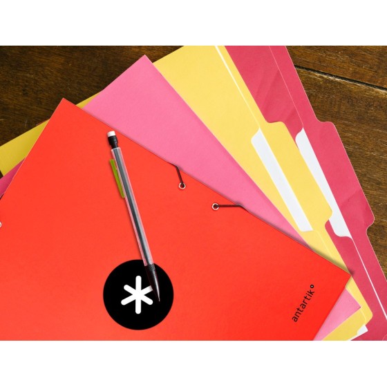 Carpeta liderpapel antartik gomas a4 3 solapas carton forrado colores surtidos