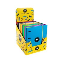 Carpeta con recambio liderpapel antartik a4 cuadro 5 mm forrada 4 anillas 25mm redondas colores surtidos