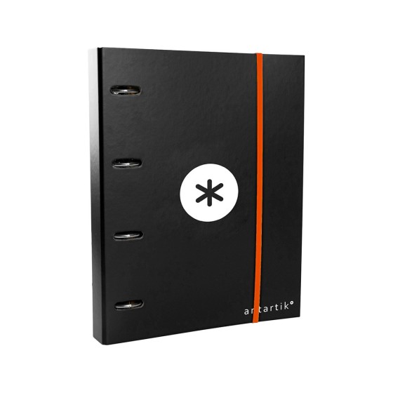 Carpeta con recambio liderpapel antartik a4 cuadro 5 mm forrada 4 anillas 40mm redondas color negra