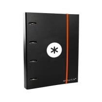 Carpeta con recambio liderpapel antartik a4 cuadro 5 mm forrada 4 anillas 40mm redondas color negra
