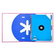 Carpeta con recambio liderpapel antartik a4 cuadro 5 mm forrada 4 anillas 40mm redondas color rosa