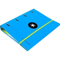 Carpeta con recambio liderpapel antartik a4 cuadro 5 mm forrada 4 anillas 40mm redondas color azul