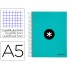 Cuaderno espiral liderpapel a5 micro antartik tapa forrada120h 100 gr cuadro 5 mm 5 band6 taladros color menta