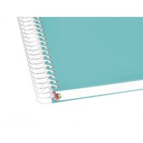 Cuaderno espiral liderpapel a5 micro antartik tapa forrada120h 100 gr cuadro 5 mm 5 band6 taladros color menta