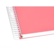 Cuaderno espiral liderpapel a5 micro antartik tapa forrada120h 100 gr cuadro 5 mm 5 band6 taladros color coral