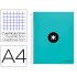 Cuaderno espiral liderpapel a4 micro antartik tapa forrada120h 100 gr cuadro 5mm 5 banda4 taladros color menta