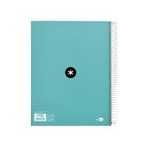 Cuaderno espiral liderpapel a4 micro antartik tapa forrada120h 100 gr cuadro 5mm 5 banda4 taladros color menta
