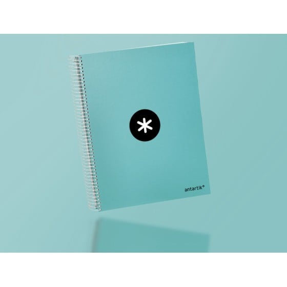 Cuaderno espiral liderpapel a4 micro antartik tapa forrada120h 100 gr cuadro 5mm 5 banda4 taladros color menta