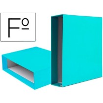 Caja archivador liderpapel de palanca carton folio documenta lomo 75 mm verde claro