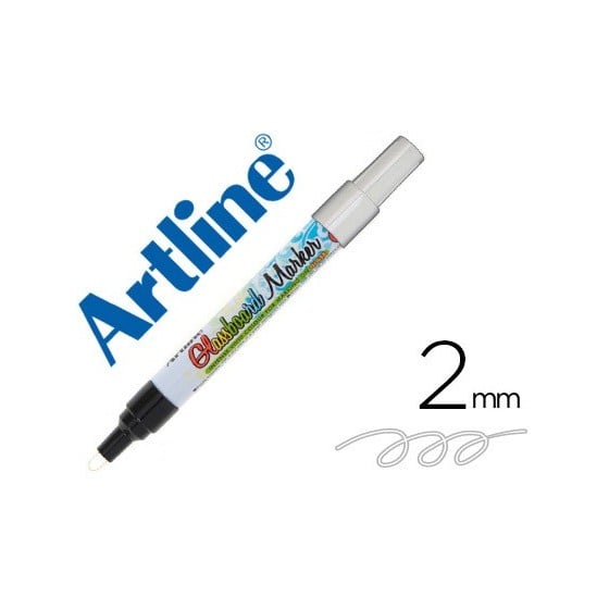 Rotulador artline glass marker especial cristal borrable en seco o humedo color blanco