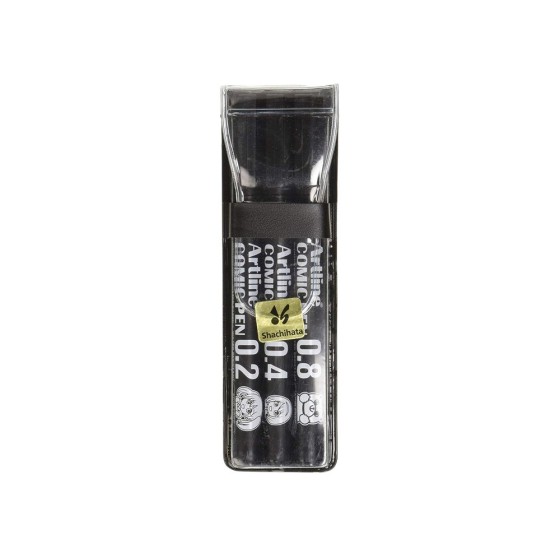Rotulador artline comic pen calibrado micrometrico negro bolsa de 3 uds 0,2 0,4 0,8 mm