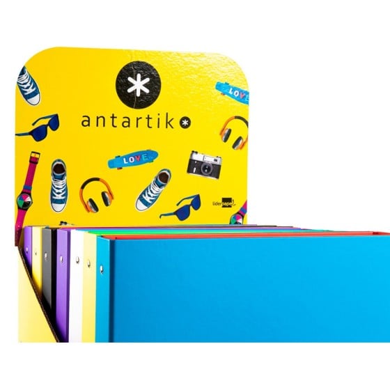 Carpeta liderpapel antartik a4 forrada 4 anillas 25 mm redondas colores surtidos