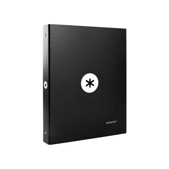 Carpeta liderpapel antartik a4 forrada 4 anillas 25 mm redondas color negro