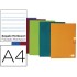 Libreta liderpapel scriptus a4 48 hojas 90g/m2 rayado montessori 3,5mm con margen colores surtidos