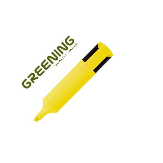 Rotulador greening fluorescente punta biselada amarillo