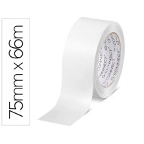 Cinta adhesiva q-connect polipropileno blanca 66 mt x 75 mm para embalaje