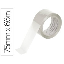 Cinta adhesiva q-connect polipropileno transparente 66 mt x 75 mm para embalaje