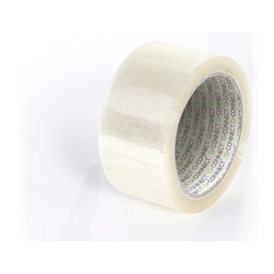 Cinta adhesiva q-connect polipropileno transparente 66 mt x 75 mm para embalaje
