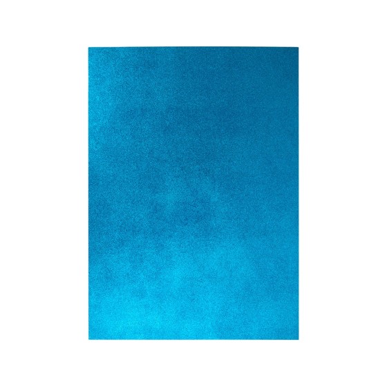 Goma eva con purpurina liderpapel 50x70cm 60g/m2 espesor 2mm azul claro
