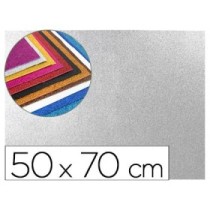 Goma eva con purpurina liderpapel 50x70cm 60g/m2 espesor 2mm plata