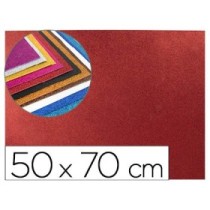 Goma eva con purpurina liderpapel 50x70cm 60g/m2 espesor 2mm rojo